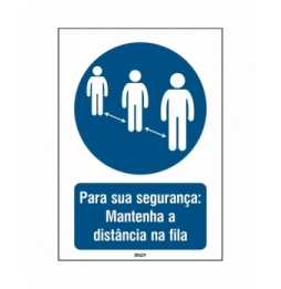 Znak bezpieczeństwa - Dbaj o swoje bezpieczeństwo: zachowaj odległość w kolejce, M/PIC922/PT4/PP-371X262-1