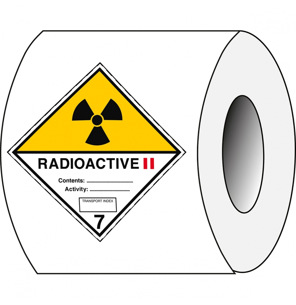 Znak transportowy – ADR 7B – Substancja promieniotwórcza 7B II (250szt.), ADR 7B II - 100*100-B7541 - RLL