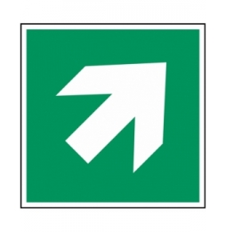 Znak bezpieczeństwa ISO – Kierunek drogi ewakuacyjnej 45° (przyrosty 90°), st…, PIC A045-250X250-PP-CRD/1