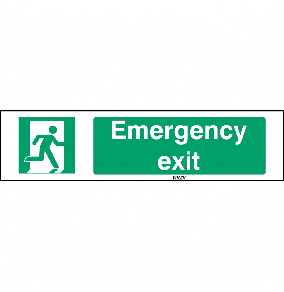 Znak bezpieczeństwa ISO – Wyjście ewakuacyjne prawostronne, STEN E002-297X74-PP-CRD/1