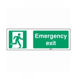 Znak bezpieczeństwa ISO – Wyjście ewakuacyjne prawostronne, STEN E002-450X150-AL-CRD/1