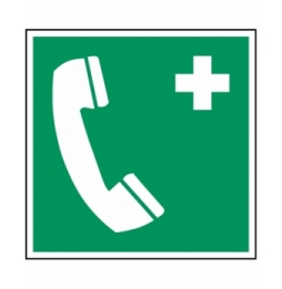 Znak bezpieczeństwa ISO – Telefon alarmowy, PIC E004-315X315-PE-CRD/1