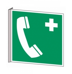 Znak bezpieczeństwa ISO – Telefon alarmowy, PIC E004-318X318-BIPVC/1