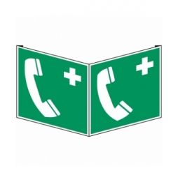 Znak bezpieczeństwa ISO – Telefon alarmowy, PIC E004-151X151-VPVC/1