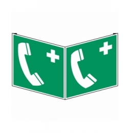 Znak bezpieczeństwa ISO – Telefon alarmowy, PIC E004-203X203-VPVC/1