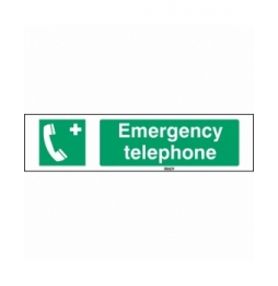 Znak bezpieczeństwa ISO – Telefon alarmowy, STEN E004-297X74-PE-CRD/1