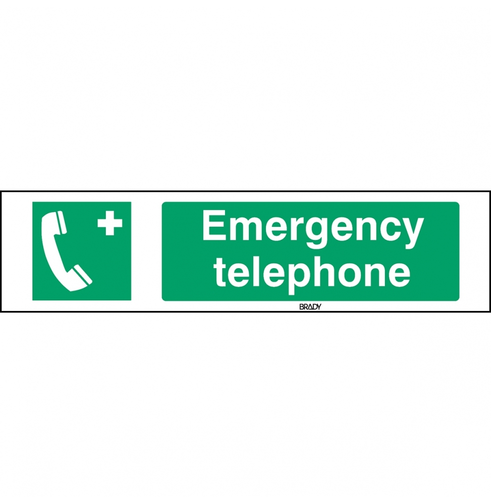 Znak bezpieczeństwa ISO – Telefon alarmowy, STEN E004-297X74-PE-CRD/1
