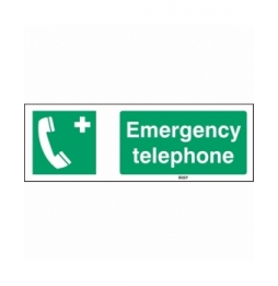 Znak bezpieczeństwa ISO – Telefon alarmowy, STEN E004-297X105-PE-CRD/1