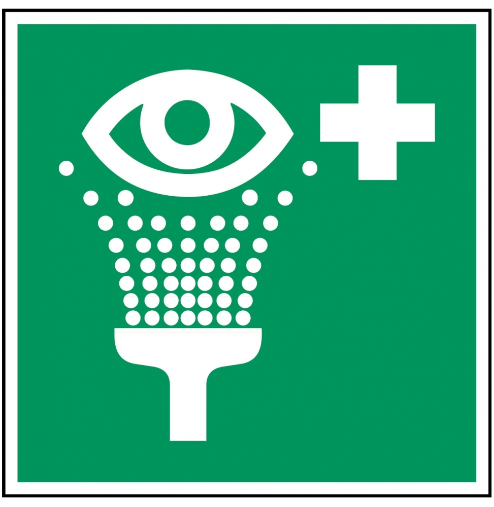 Znak bezpieczeństwa ISO – Prysznic do przemywania oczu, PIC E011-300X300-PP-CRD/1
