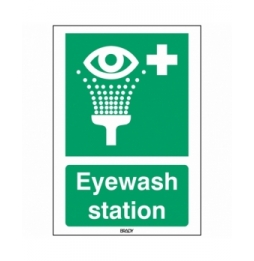 Znak ISO 7010 – Prysznic do przemywania oczu, STEN E011-148X210-PE-CRD/1