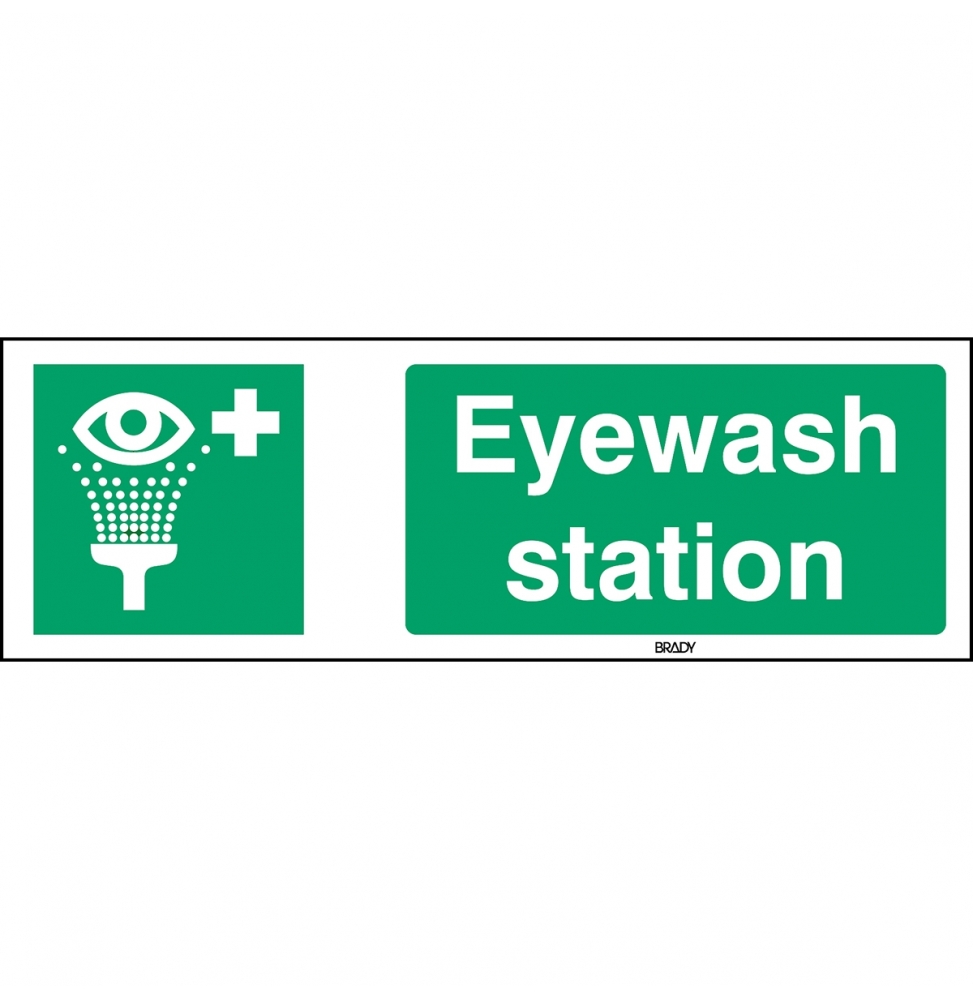 Znak ISO 7010 – Prysznic do przemywania oczu, STEN E011-297X105-PE-CRD/1