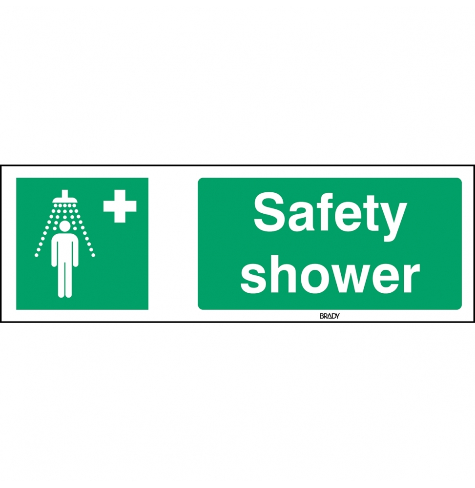 Znak ISO 7010 – Prysznic bezpieczeństwa, STEN E012-150X50-PE-CRD/1