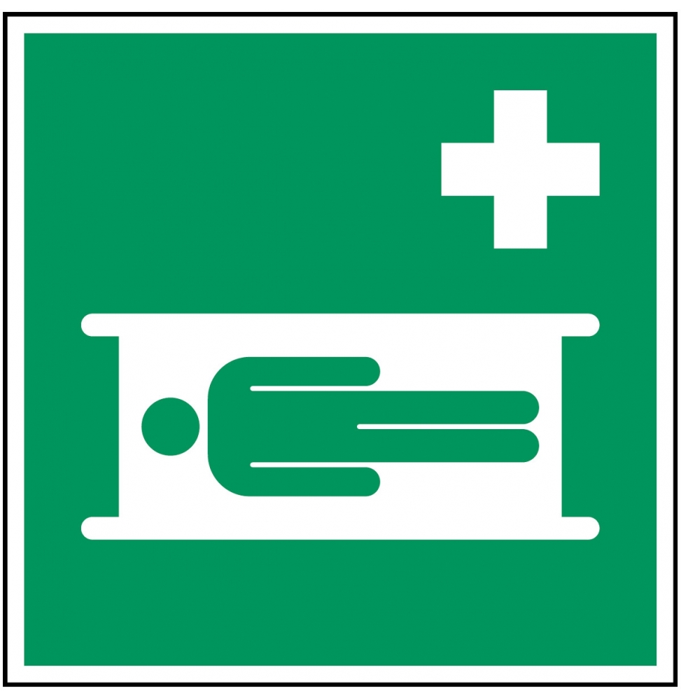Znak bezpieczeństwa ISO – Nosze, PIC E013-200X200-PP-CRD/1