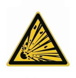 Znak bezpieczeństwa ISO – Ostrzeżenie przed niebezpieczeństwem wybuchu (54szt.), PIC W002-TRI 015-PE-SHEET/1