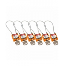 Kłódki bezpieczeństwa – linka kompaktowa (6szt.) pomarańczowe 20 CM KA