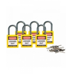 Kłódki bezpieczeństwa kompaktowe (6szt.), 25MM SHA KD żółte