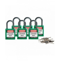 Kłódki bezpieczeństwa kompaktowe (6szt.), 25MM SHA KD zielone