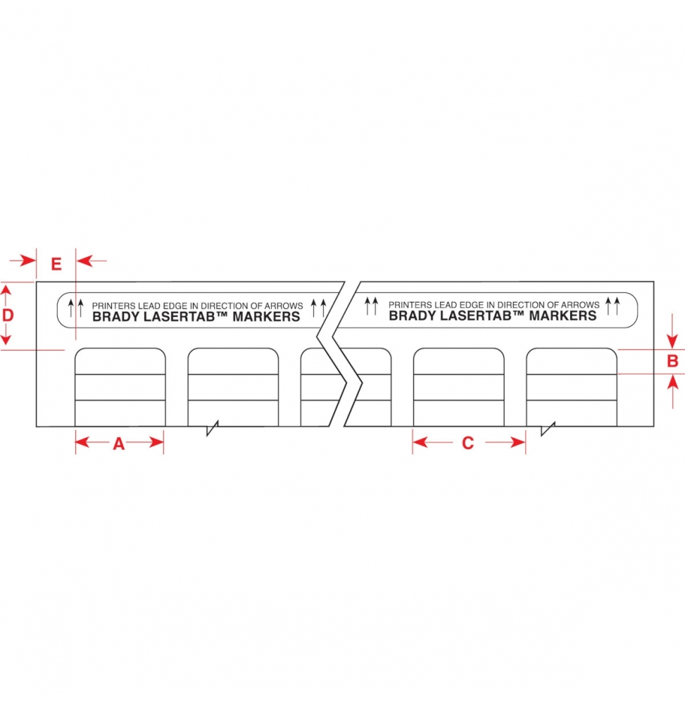 LAT-12-652-2.5, Etykiety LaserTab do drukarek laserowych, poliamidowe, bursztynowe, 9,53 x 76,20 mm