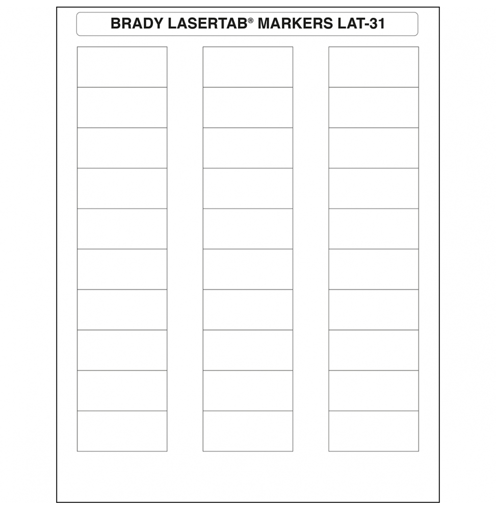 LAT-31-707-1, Etykiety LaserTab do drukarek laserowych, poliestrowe, białe, 22,86 x 50,80 mm