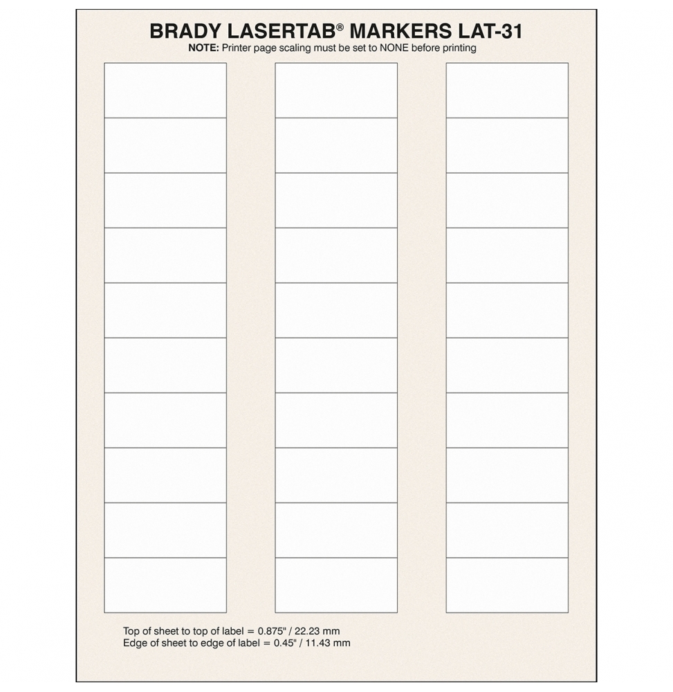 LAT-31-759-1, Etykiety LaserTab do drukarek laserowych, papierowe, białe, 22,86 x 50,80 mm