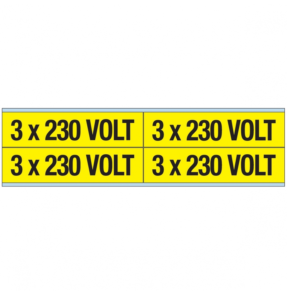 Znaczniki kanałów i napięcia – 230 V (100szt.), VOLTAGE MARKERS CV 3X230V B