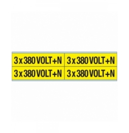 Znaczniki kanałów i napięcia – 380 V + N (100szt.), VOLTAGE MARKERS CV 3X380 V+N B