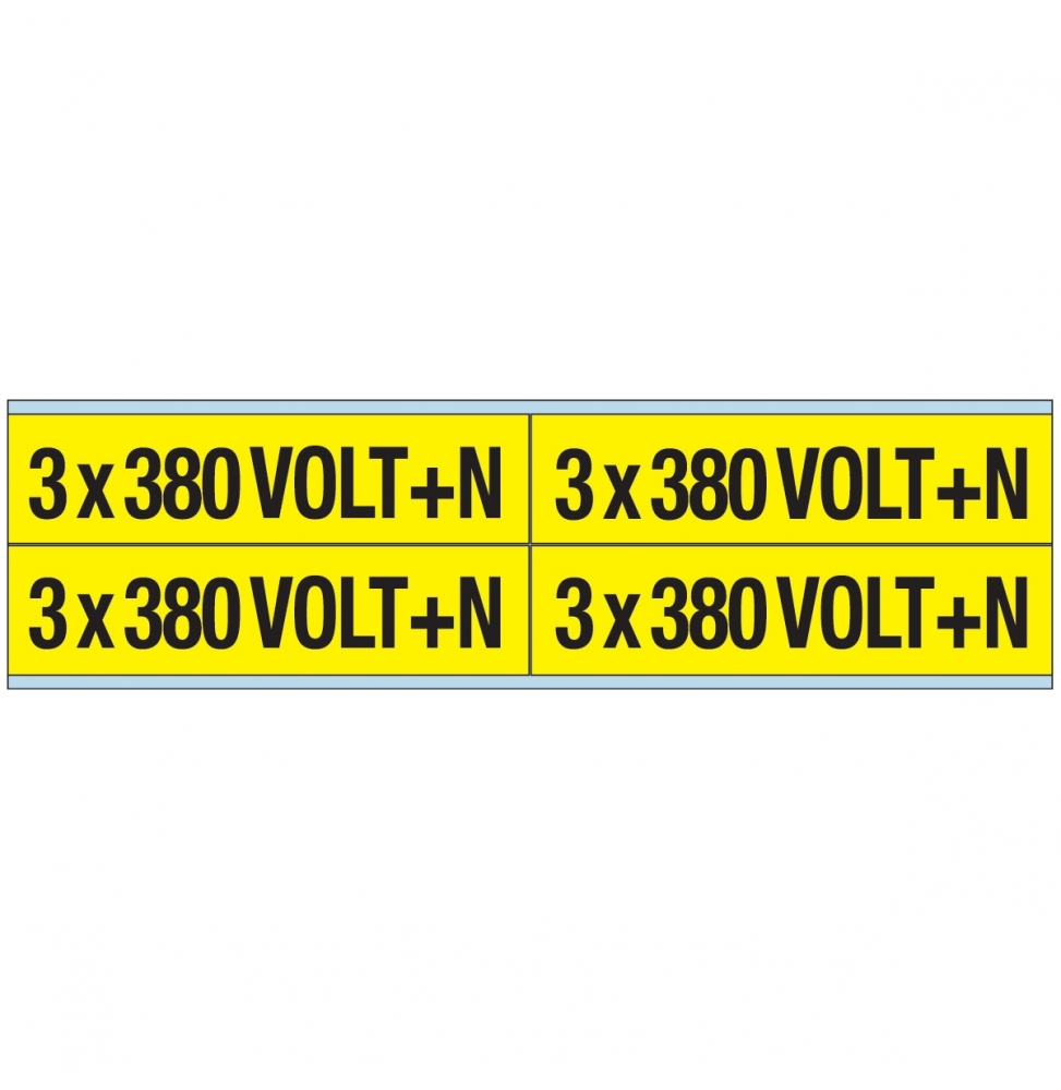 Znaczniki kanałów i napięcia – 380 V + N (100szt.), VOLTAGE MARKERS CV 3X380 V+N B