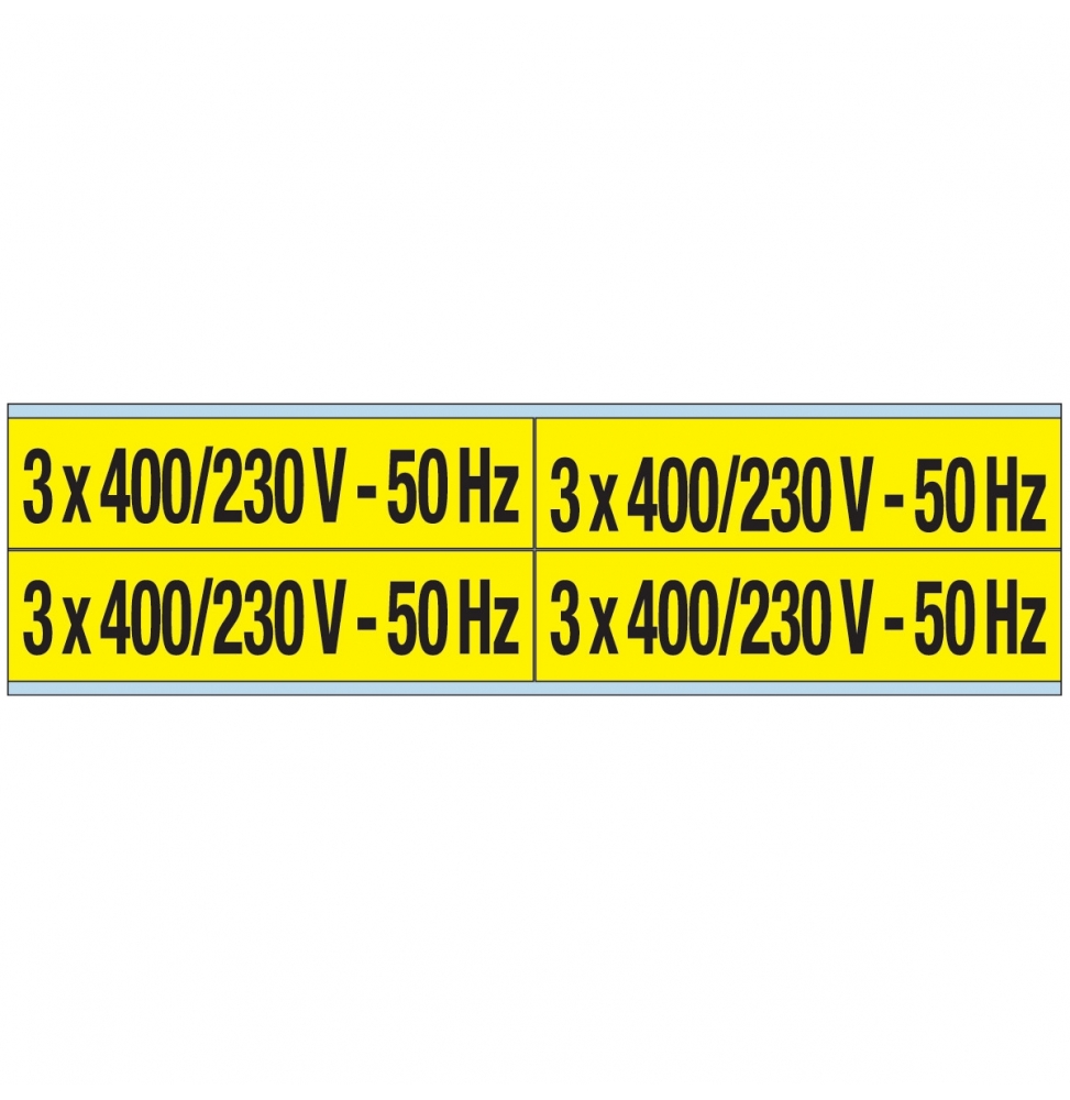 Znaczniki kanałów i napięcia – 400 / 230 V 50 Hz (100szt.), VOLTAGE MARK. CV 3X 400/230 VOLT-50 HZ-B
