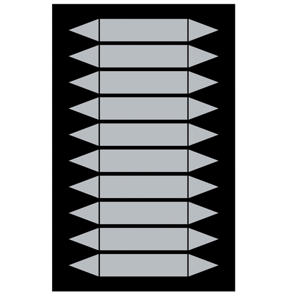 Znaczniki rur na karcie z możliwością zapisywania (10szt.), BLANK PIPEMARKERS GREY 75X16MM 10