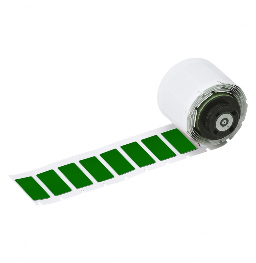 Etykiety poliestrowe z laminatem z pianki polietylenowej zielone M6-02-7593-GN wym. 27.00 mm x 12.45 mm, 250 szt.