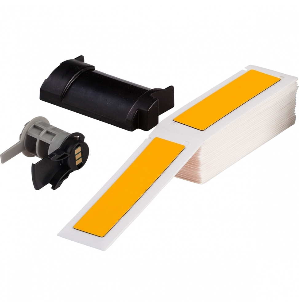 Etykiety poliestrowe z laminatem z pianki polietylenowej żółte M6-10-7593-YL wym. 25.00 mm x 100.00 mm, 100 szt.