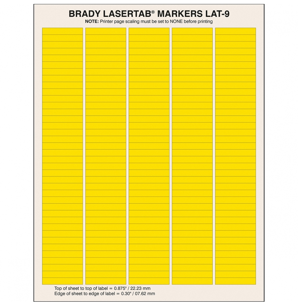 Etykiety poliestrowe żółte LAT-9-747-10-YL wym. 38.10 mm x 6.35 mm, 10070 szt.