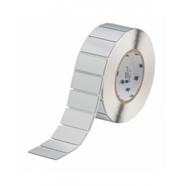 Etykiety poliestrowe z laminatem z pianki polietylenowej srebrne THTEP-12-7593-SV wym. 100.00 mm x 50.00 mm, 500 szt.