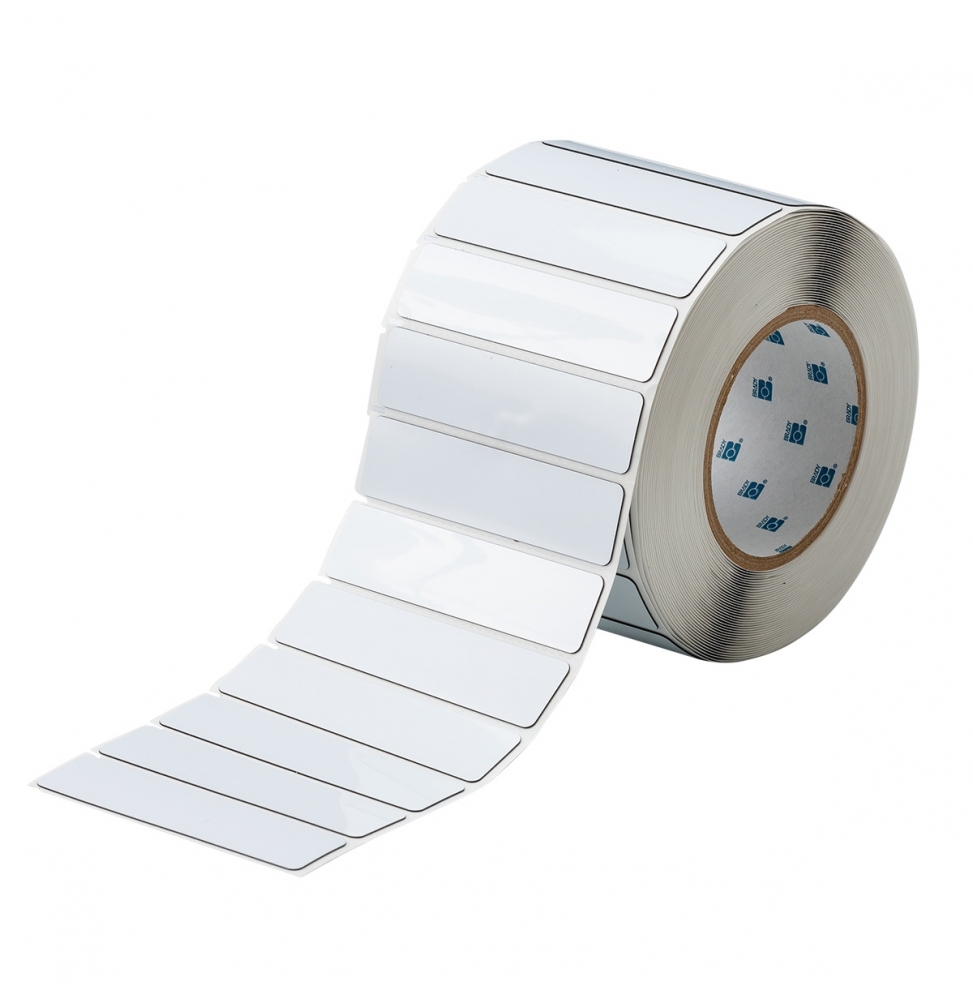 Etykiety poliestrowe z laminatem z pianki polietylenowej białe THTEP-22-7593-WT wym. 100.00 mm x 25.00 mm, 500 szt.