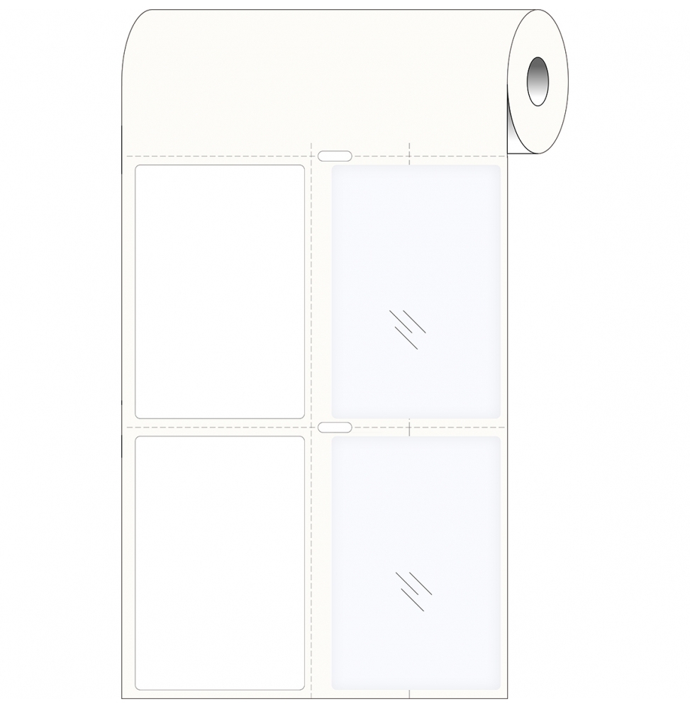 Etykiety poliestrowe z poliestrowym laminatem wierzchnim srebrne THTPNP-03-434/7564-1 wym. 50.00 mm x 75.00 mm, 1000 szt.