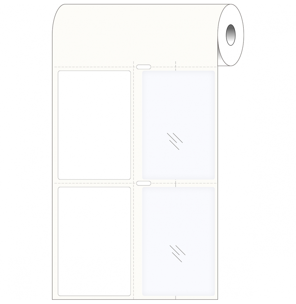 Etykiety poliestrowe z poliestrowym laminatem wierzchnim białe THTPNP-03-483/7552-1 wym. 50.00 mm x 75.00 mm, 1000 szt.