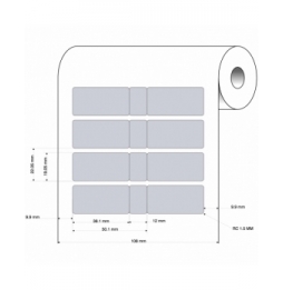 Etykiety poliestrowe srebrne BPT-6-7563-2.5 wym. 38.10 mm x 19.05 mm, 2500 szt.