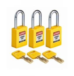 Kłódki SafeKey – nylonowa (3szt.), NYL-YLW-38ST-KA3PK, żółte