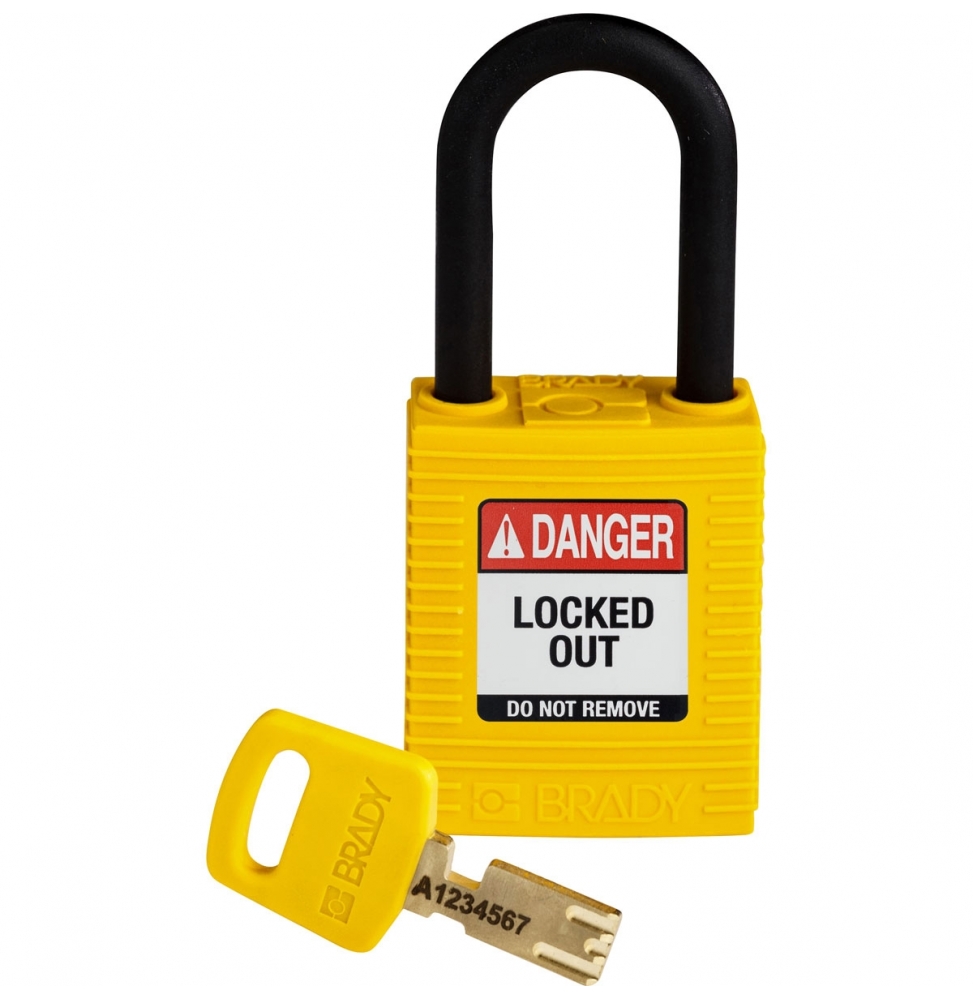 Kłódki SafeKey – nylonowa, NYL-YLW-38PL-KD, żółte