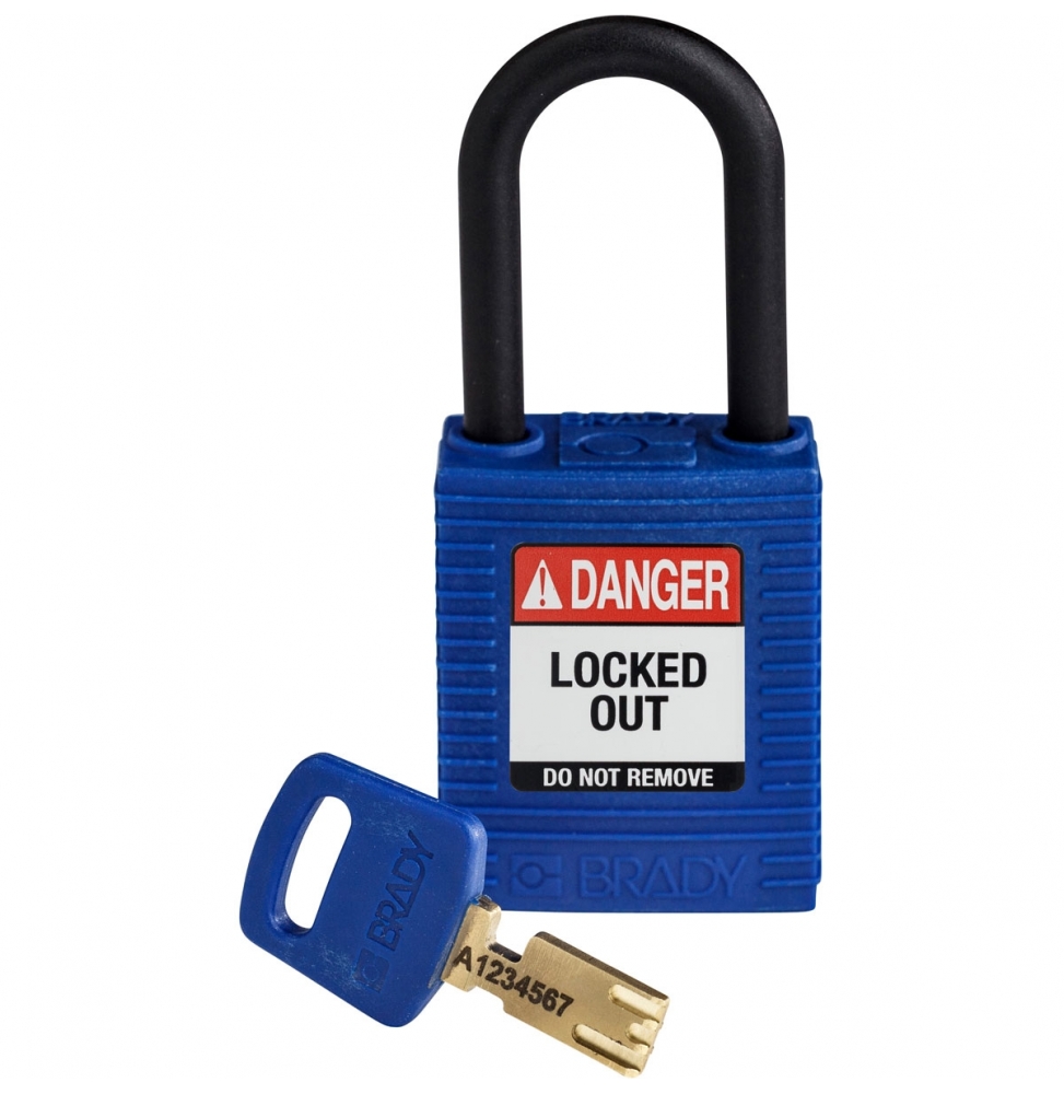 Kłódki SafeKey – nylonowa, NYL-BLU-38PL-KD, niebieskie