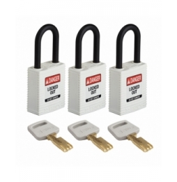 Kłódki SafeKey – nylonowa (3szt.), NYL-WHT-38PL-KA3PK, białe