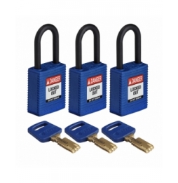 Kłódki SafeKey – nylonowa (3szt.), NYL-BLU-38PL-KA3PK, niebieskie