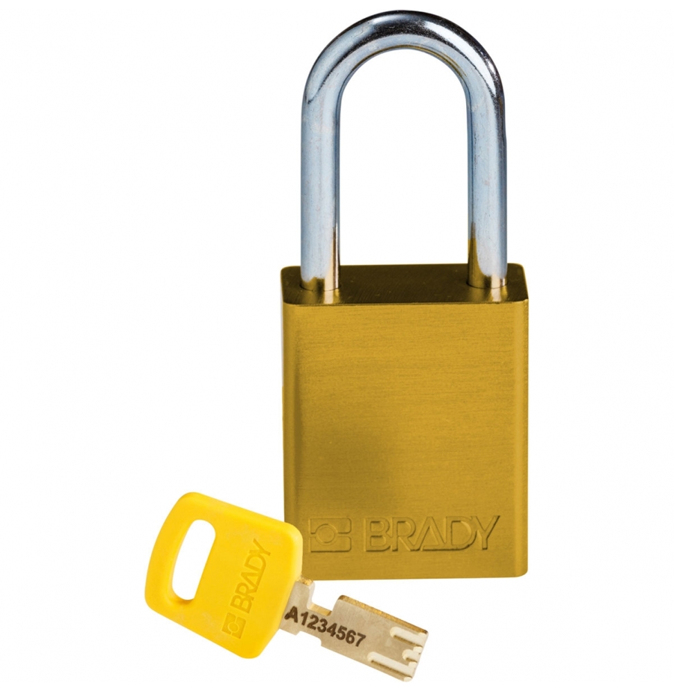 Kłódki SafeKey – aluminiowe, ALU-YLW-38ST-KD, żółte