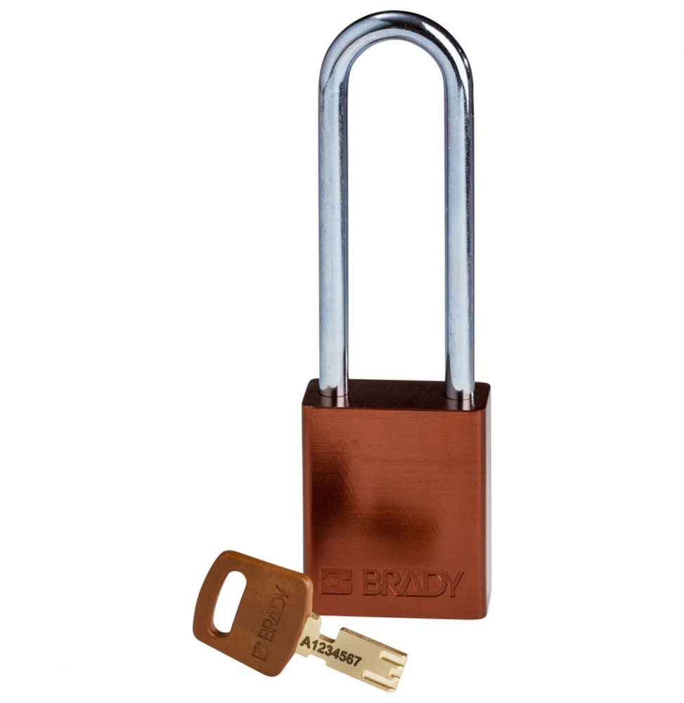 Kłódki SafeKey – aluminiowe, ALU-BRN-76ST-KD, brązowe