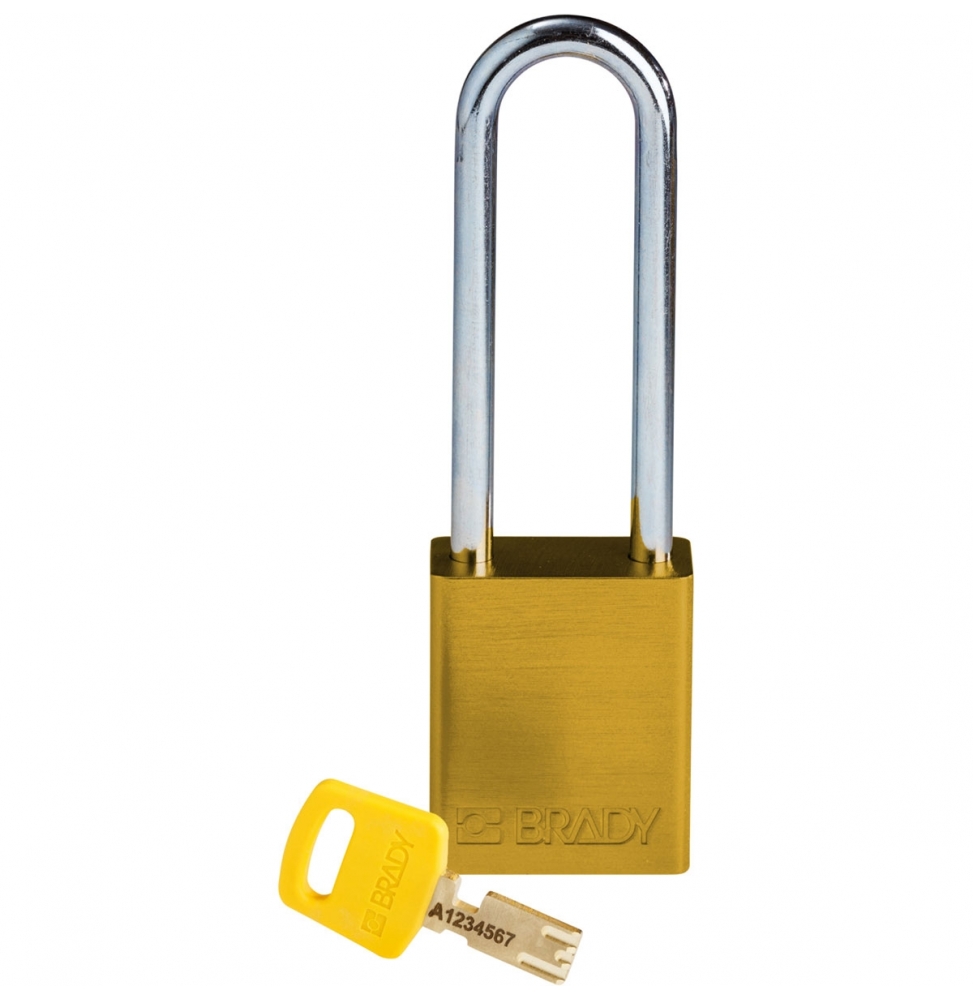 Kłódki SafeKey – aluminiowe, ALU-YLW-76ST-KD, żółte