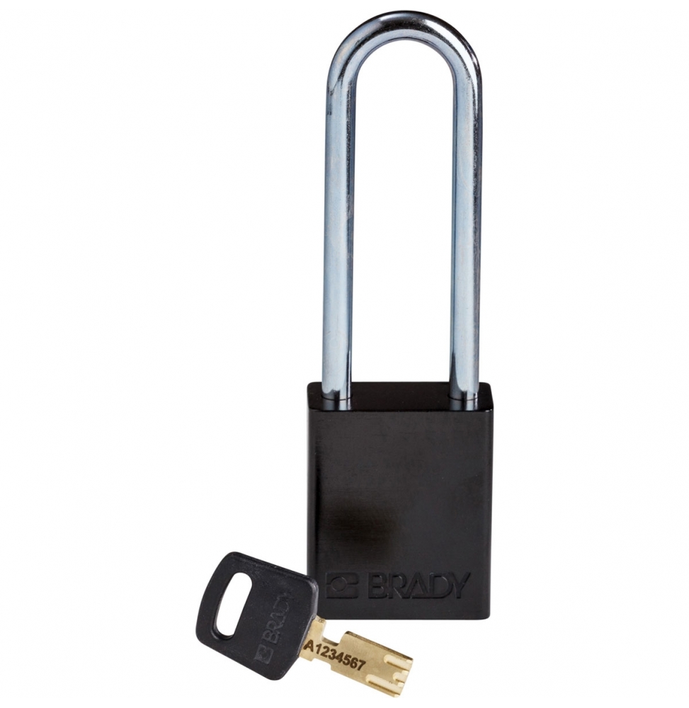 Kłódki SafeKey – aluminiowe, ALU-BLK-76ST-KD, czarne