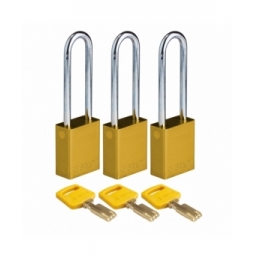 Kłódki SafeKey – aluminiowe (3szt.), ALU-YLW-76ST-KA3PK, żółte