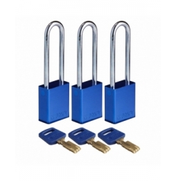 Kłódki SafeKey – aluminiowe (3szt.), ALU-BLU-76ST-KA3PK, niebieskie