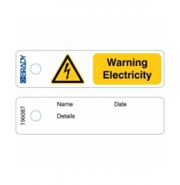 Minizawieszka – "Warning Electricity" – EN (50szt.), MITAG-W012-EN/50