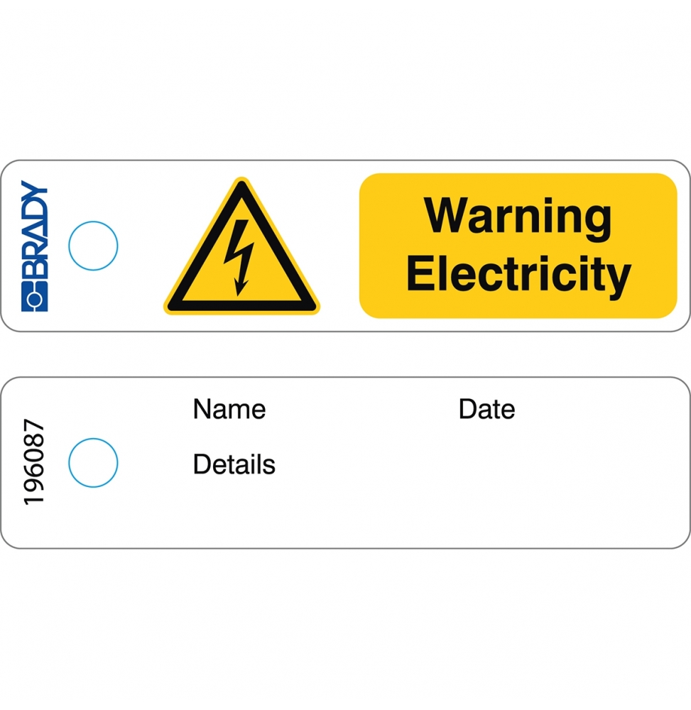 Minizawieszka – "Warning Electricity" – EN (50szt.), MITAG-W012-EN/50